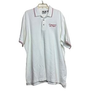 Vintage Tropicana Las Vegas Polo Shirt‎ Mens 2XL USA White Cotton 90s Casino